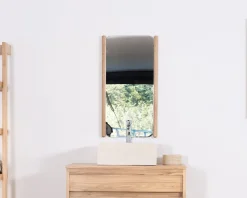 Sale Miroir avec encadrement en chêne huilé design épuré Miroir Et Psyché