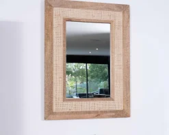 Discount Miroir cadre bois et cannage style rétro romantique