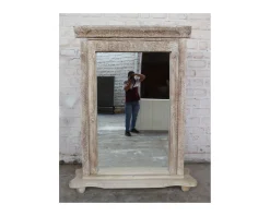 Clearance Miroir indien avec cadre bois sculpté modèle unique
