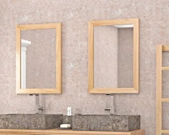 Online Miroir rectangulaire cadre en teck 50x70 cm Miroir Et Psyché|Décoration
