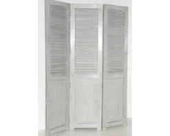 Sale Paravent 3 panneaux patinés gris clair Décoration