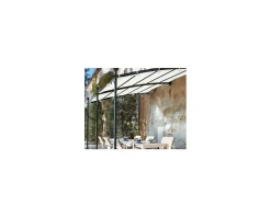Pergola murale 3 pieds en métal et toit arrondi "Gardénia" 3m60 x 3m Décoration