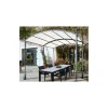 Hot Pergola 6 pieds en métal et toit arrondi "Gardénia" 3m60 x 3m Décoration