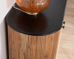 Outlet Petit buffet 2 portes bicolore bois et noir style vintage "Boogie" Rangement|Buffet Et Bahut