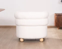 Online Petite chauffeuse en tissu bouclette blanc design 70's "Wala" Fauteuil
