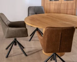 Sale Petite table ronde 130 cm et pied central cannelé style rétro 