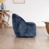 Sale Petit fauteuil d'appoint design épuré en tissu bleu nuit "Marylin" pivotant 360° Fauteuil