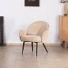 Best Petit fauteuil esprit scandinave en tissu duveteux beige "Luno" Fauteuil
