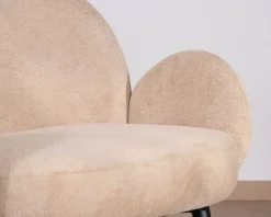 Best Petit fauteuil esprit scandinave en tissu duveteux beige