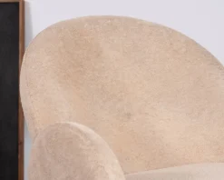 Best Petit fauteuil esprit scandinave en tissu duveteux beige