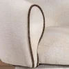 Outlet Petit fauteuil lounge en tissu bouclette blanc cassé "Sweet Culture" design enveloppant Fauteuil