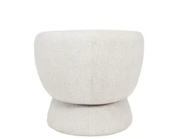 Outlet Petit fauteuil lounge en tissu bouclette blanc cassé 
