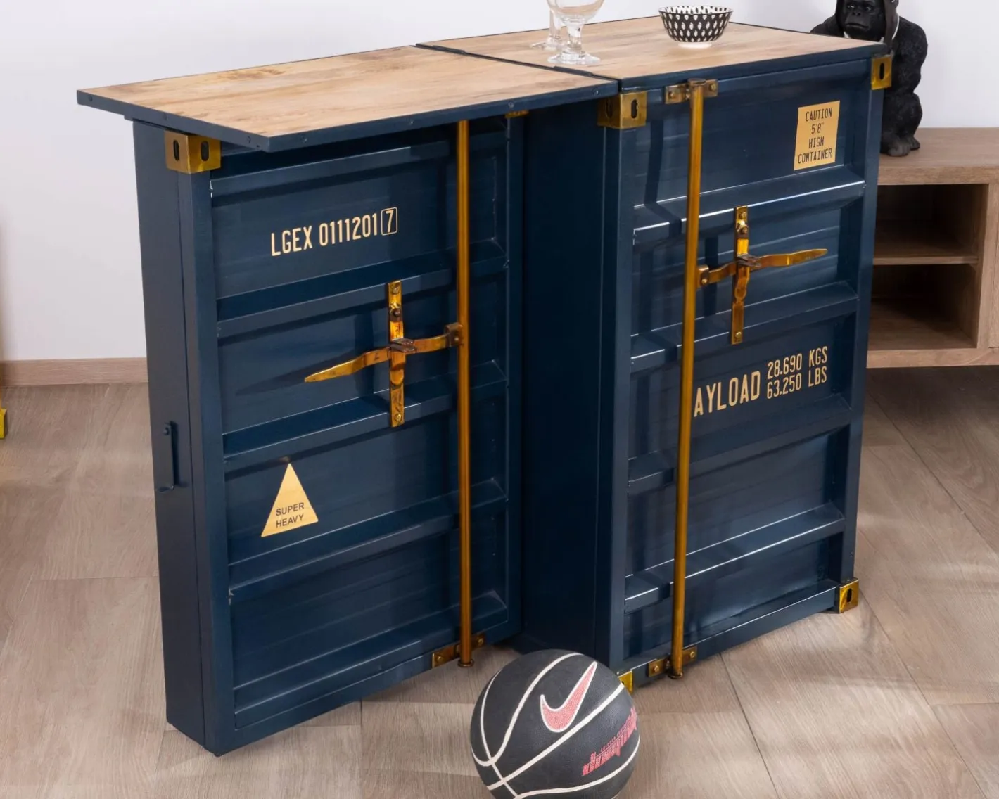 Hot Petit meuble de bar modulable esprit conteneur "Crazy" Meuble De Bar