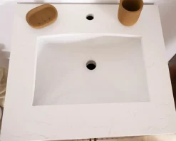 Sale Petit meuble sous vasque en manguier foncé "Malova" 60 cm esprit rétro chic Meuble Sous Vasque