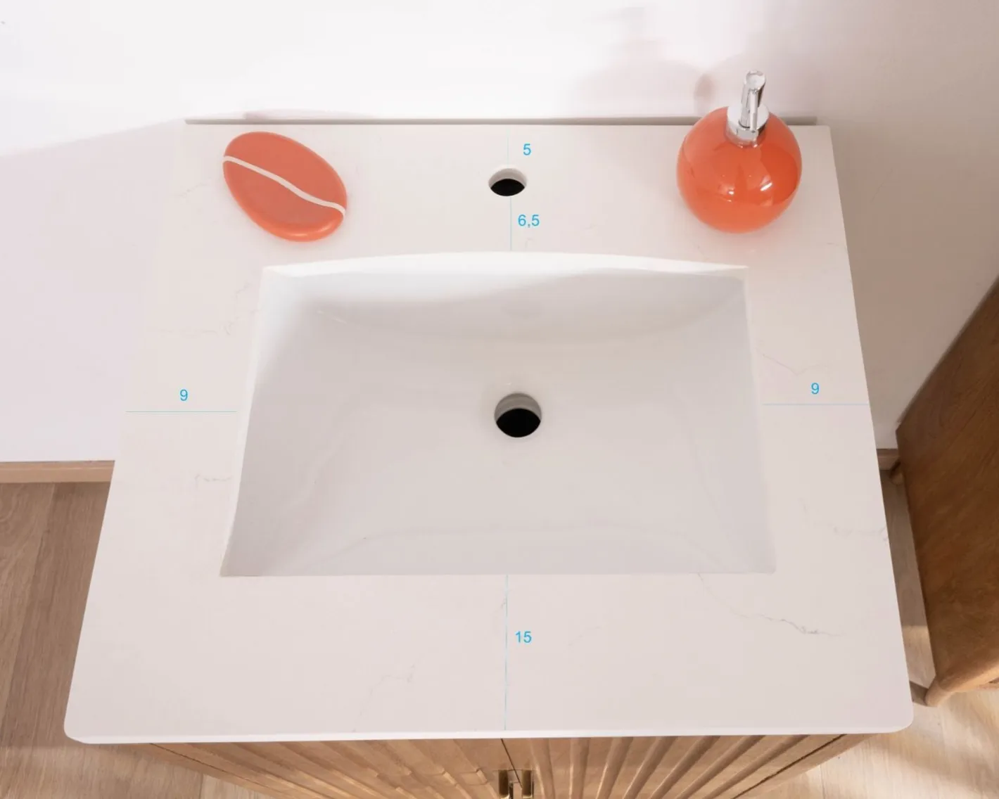 Sale Petit meuble sous vasque en manguier foncé "Malova" 60 cm esprit rétro chic Meuble Sous Vasque