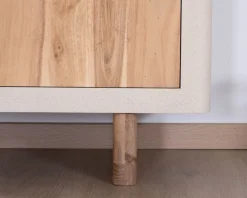 Best Petit rangement design en acacia naturel et finition aspect béton sablé