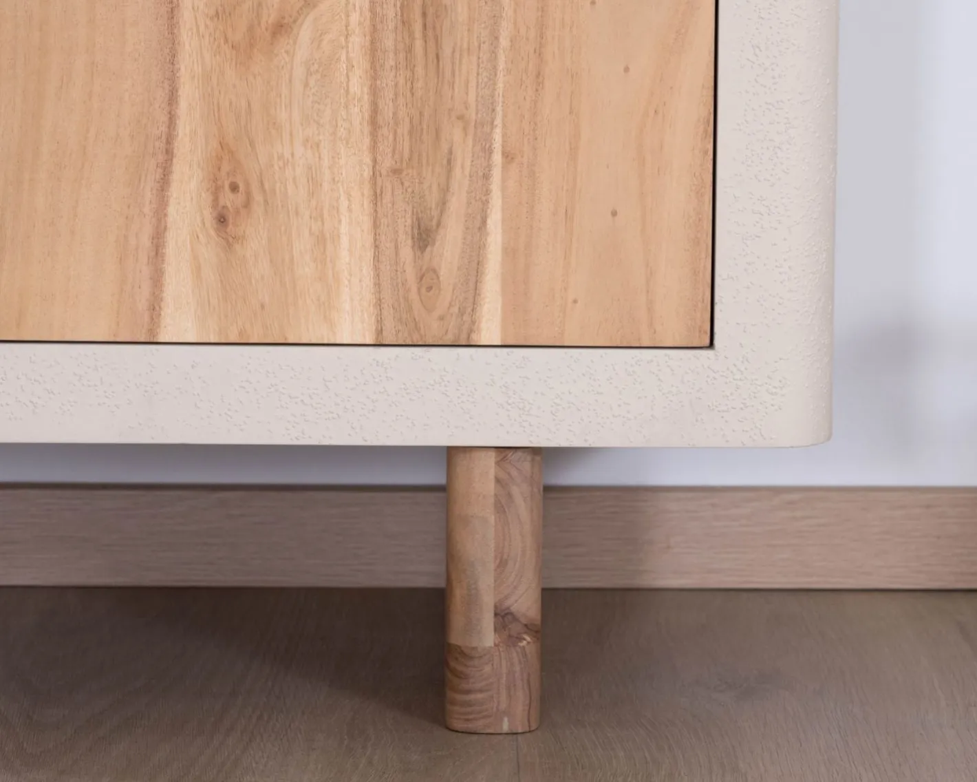 Best Petit rangement design en acacia naturel et finition aspect béton sablé "Miona" Rangement|Buffet Et Bahut