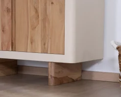 Best Petit rangement design en acacia naturel et finition aspect béton sablé