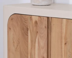 Best Petit rangement design en acacia naturel et finition aspect béton sablé
