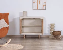 Best Petit rangement design en acacia naturel et finition aspect béton sablé