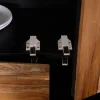 Petit vaisselier vitré esprit contemporain "Olonie" en teck naturel, acacia et métal noir Vaisselier|Vitrine Et Argentier