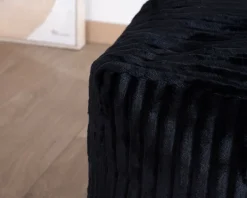 Hot Pouf carré en velours côtelé anthracite 