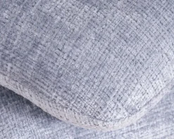 Clearance Pouf design pivotant en tissu tramé bleu glacier à reflets lumineux « Flow » esprit scandinave Décoration