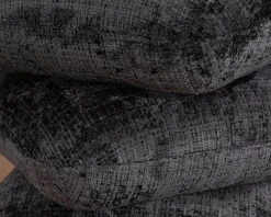 Pouf « Flow » tournant à trois niveaux en tissu tramé gris anthracite au toucher doux Décoration