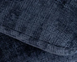 Hot Pouf moderne pivotant « Flow » en tissu tramé bleu nuit finition satinée forme organique Décoration