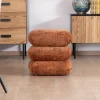 Best Pouf 3 niveaux pivotants design organique en tissu tramé cuivré « Flow » esprit rétro chic Décoration