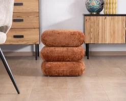 Best Pouf 3 niveaux pivotants design organique en tissu tramé cuivré « Flow » esprit rétro chic Décoration