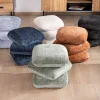New Pouf tournant esprit zen et contemporain en tissu tramé vert sauge « Flow » Décoration