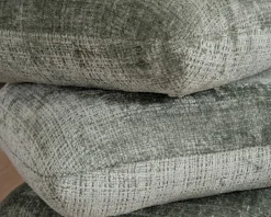 New Pouf tournant esprit zen et contemporain en tissu tramé vert sauge « Flow » Décoration
