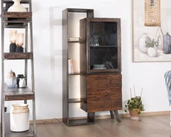 Rangement design en bois et métal "Crescendo" avec éclairage LEDs Vitrine Et Argentier|Bibliothèque