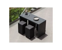 New Table bar et 6 tabourets extérieurs en tissu Sunbrella "Java Island" Salon De Jardin