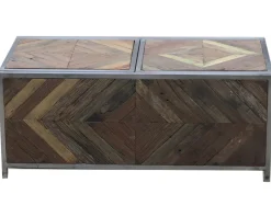Outlet Table basse bar métal et bois industriel 100cm 