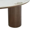 Sale Table basse design forme organique "Oria" plateau céramique et pieds cylindres teinte noyer Table Basse Ovale Ou Ronde
