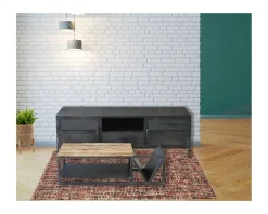 Clearance Table basse design industriel en métal et bois massif