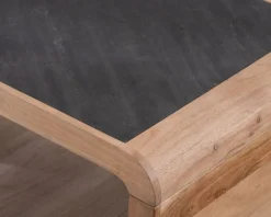 Hot Table basse design retro avec plateau placage pierre