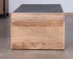 Hot Table basse design retro avec plateau placage pierre