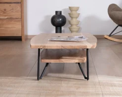 New Table basse double plateau forme bateau en acacia massif 