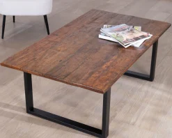 Best Table basse en bois recyclé et pieds métal noir 