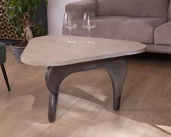 Outlet Table basse en manguier massif plateau triangulaire 
