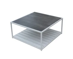 Clearance Table basse extérieure blanche plateau céramique "Terrasse" Table Basse Rectangulaire