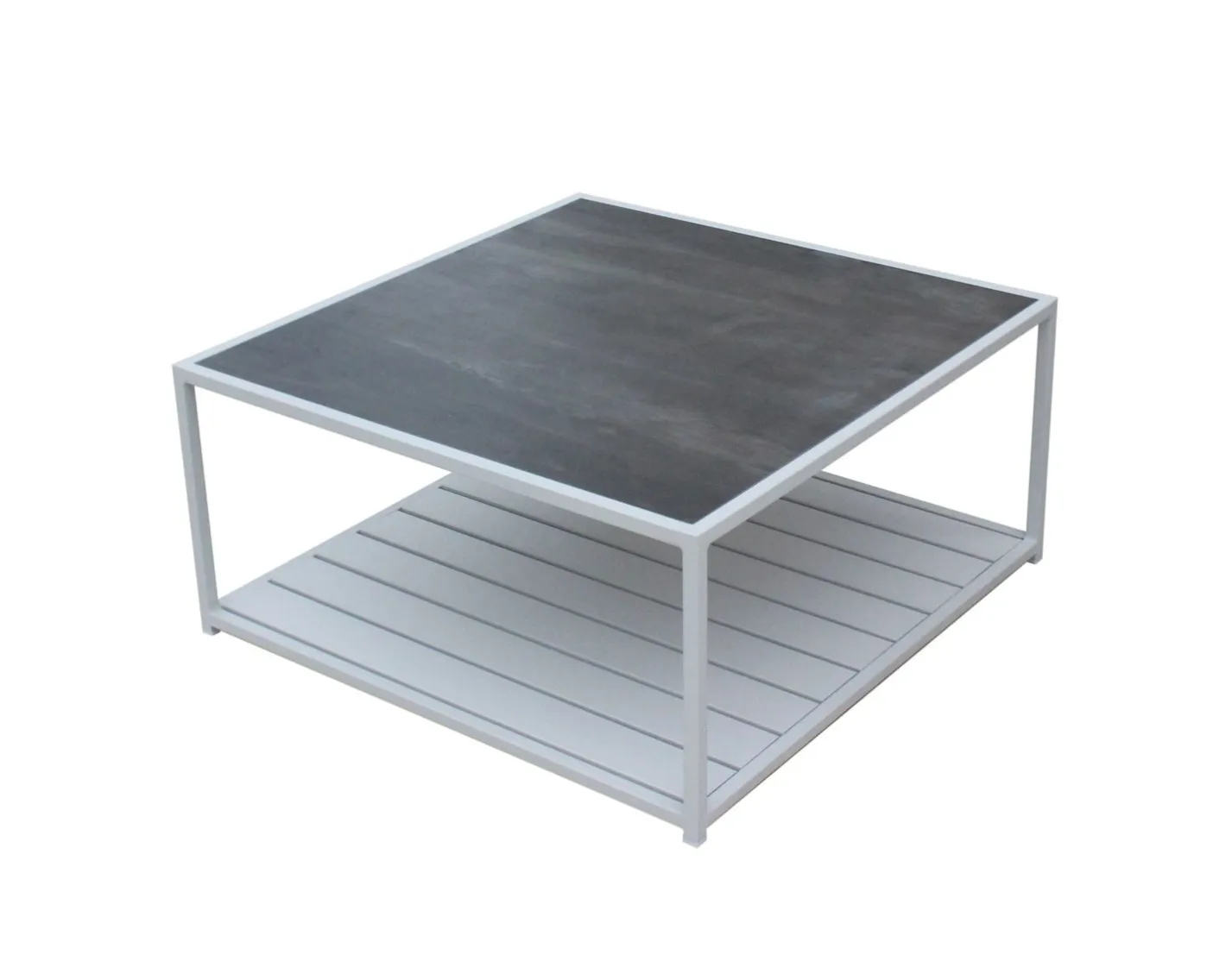 Clearance Table basse extérieure blanche plateau céramique "Terrasse" Table Basse Rectangulaire