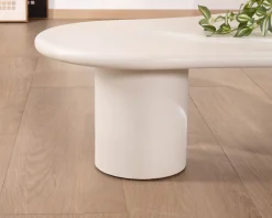 Best Table basse forme organique en micro-ciment teinté crème 