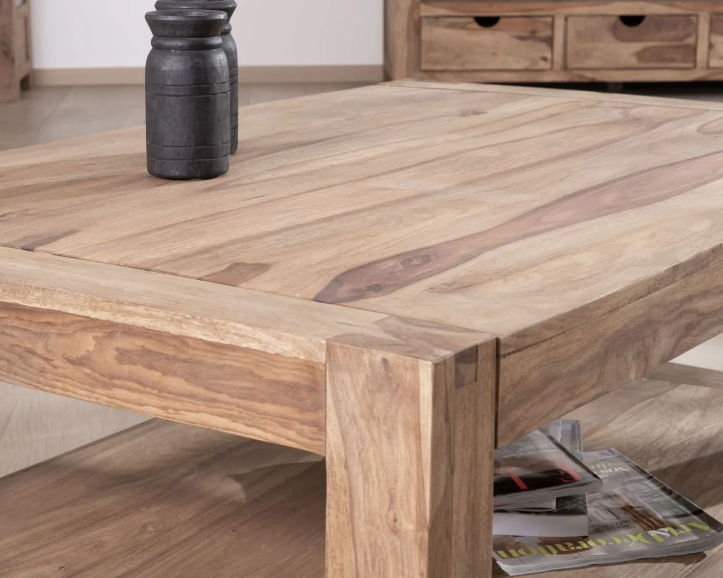Online Table basse rectangle à double plateau "Kalanohé" en palissandre Table Basse Rectangulaire