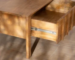 Table basse rectangulaire esprit zen en manguier naturel "Sicaly" Table Basse Rectangulaire
