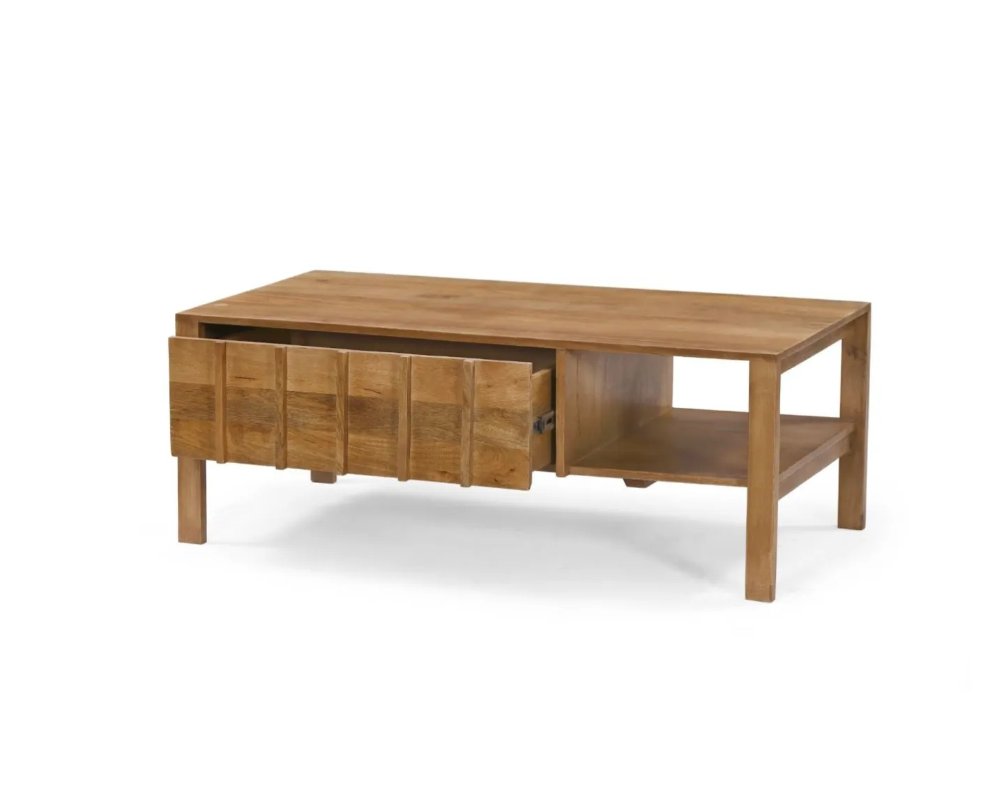 Table basse rectangulaire esprit zen en manguier naturel "Sicaly" Table Basse Rectangulaire