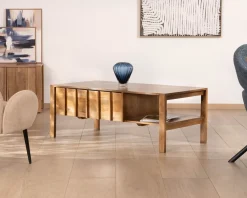 Table basse rectangulaire esprit zen en manguier naturel